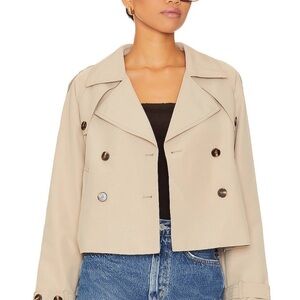 Steve Madden Cream Double-Breasted Trench Coat.  FIRM PRICE. DO NOT OFFER LESS